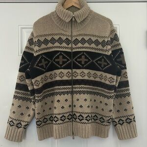 Vintage Lauren Ralph Lauren Earthen Southwestern Patterned Zip Cardigan Size: 3X